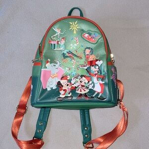 Loungefly Disney Parks Christmas BackPack Mickey and Friends